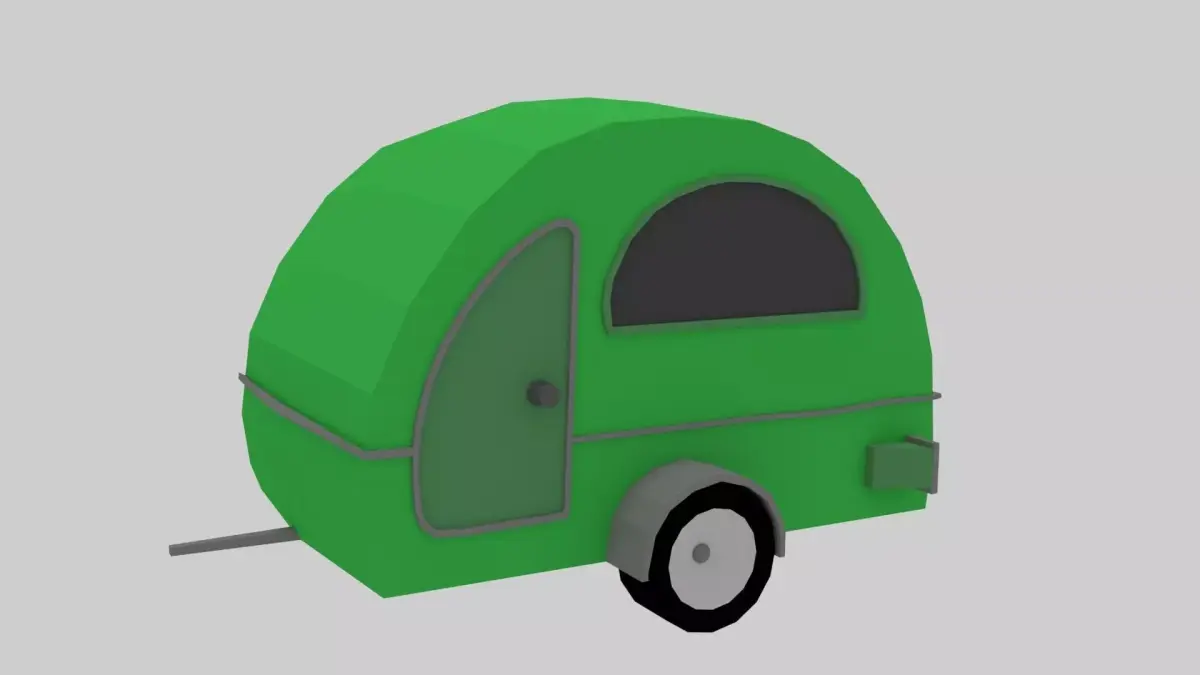 teardrop trailer Low-poly 3D model