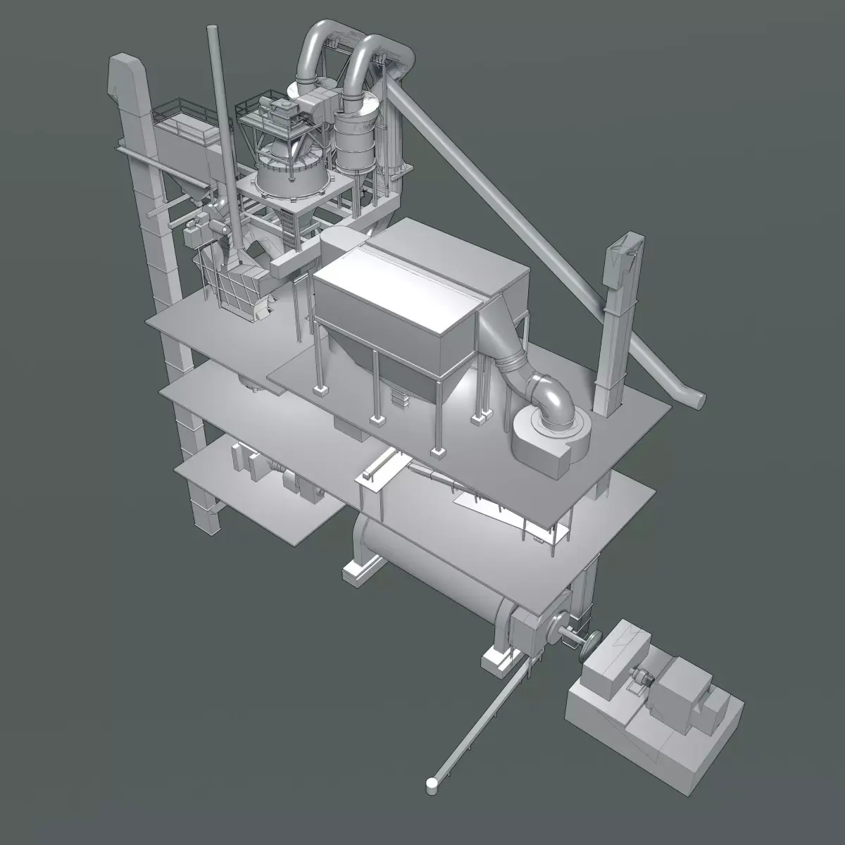 Industrial machine set 3D model