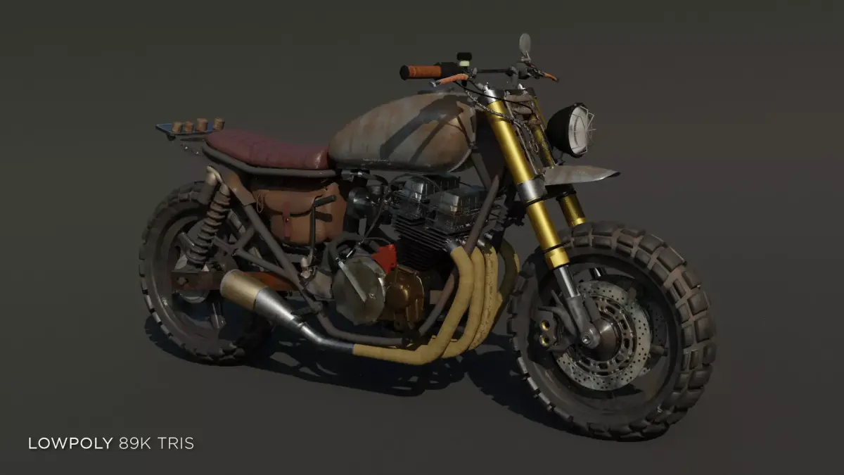 Daryls Walking Dead Bike Low-poly 3D model