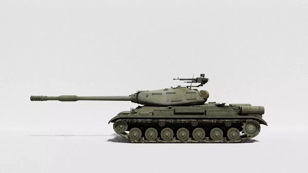 Military Tank Model High Poly  With Cannon And Missile Rigged 3D model