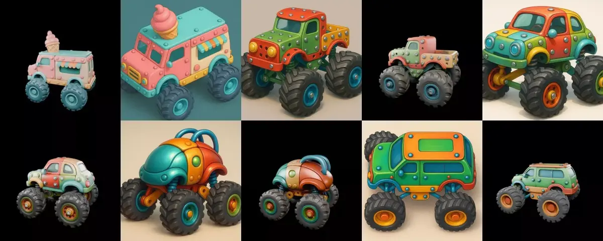 Monster Truck bundle 10 pack 100 glb 3D model