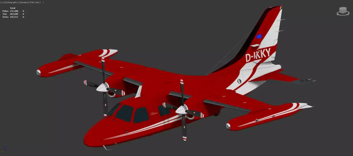 Mu-2 twin turboprop executive aircraft 3D model