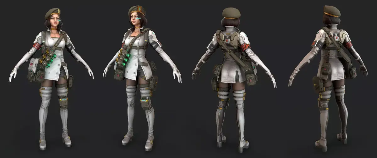 Next generation war doctors Low-poly 3D model