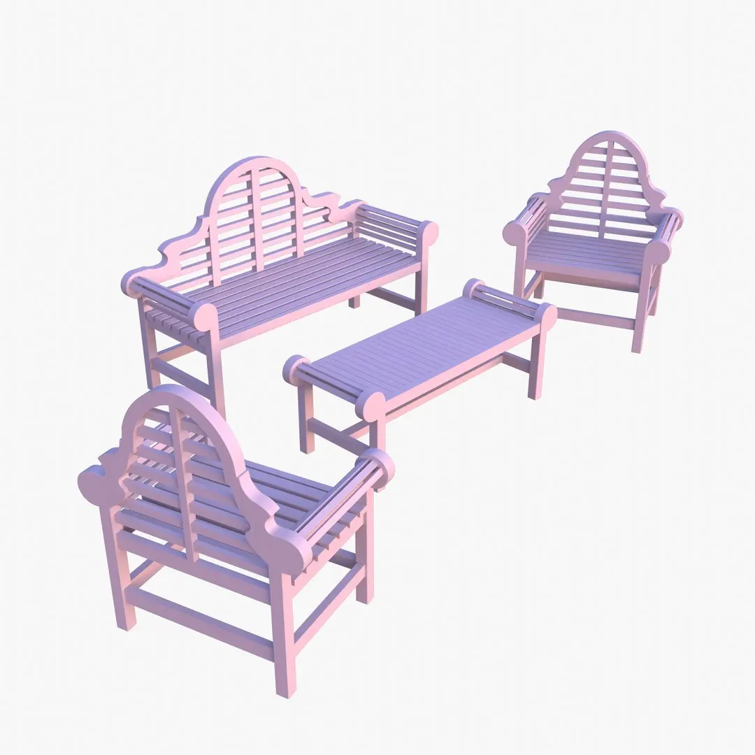 Marlborough garden furniture set 3D model