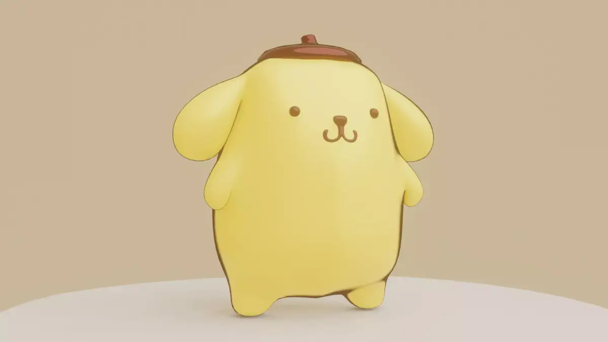 Pompompurin Low-poly 3D model Low-poly 3D model