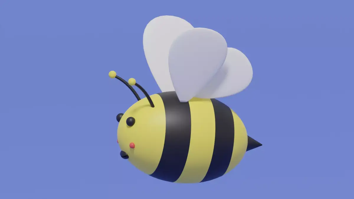 Cute Cartoon Bee 3D model