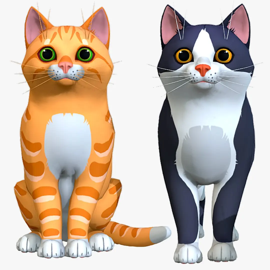 Cartoon Cats pack 3D model