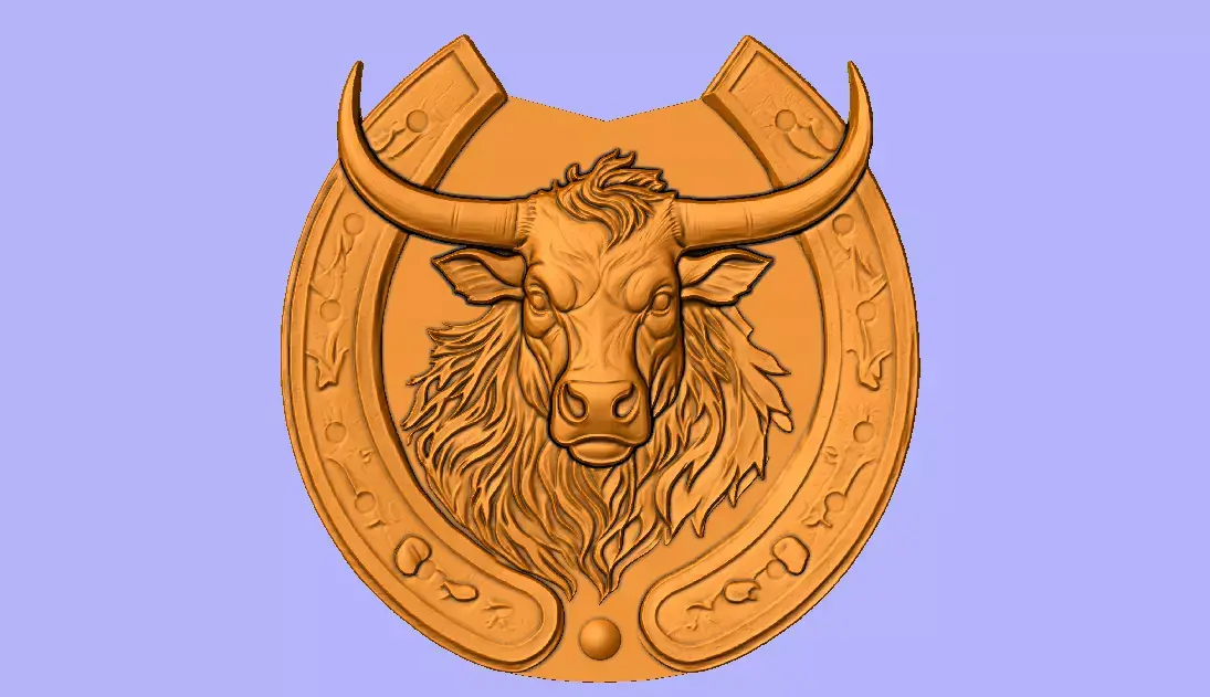 ARQUIVO STL CABECA DE BOI EM FERRADURA 3D model