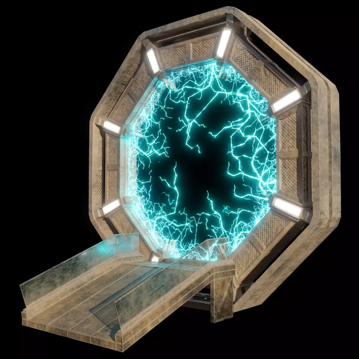 Worn Down Portal Free low-poly 3D model