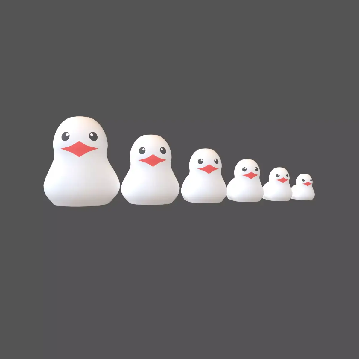 Matryoshka Duck Decoration V1 004 Low-poly 3D model