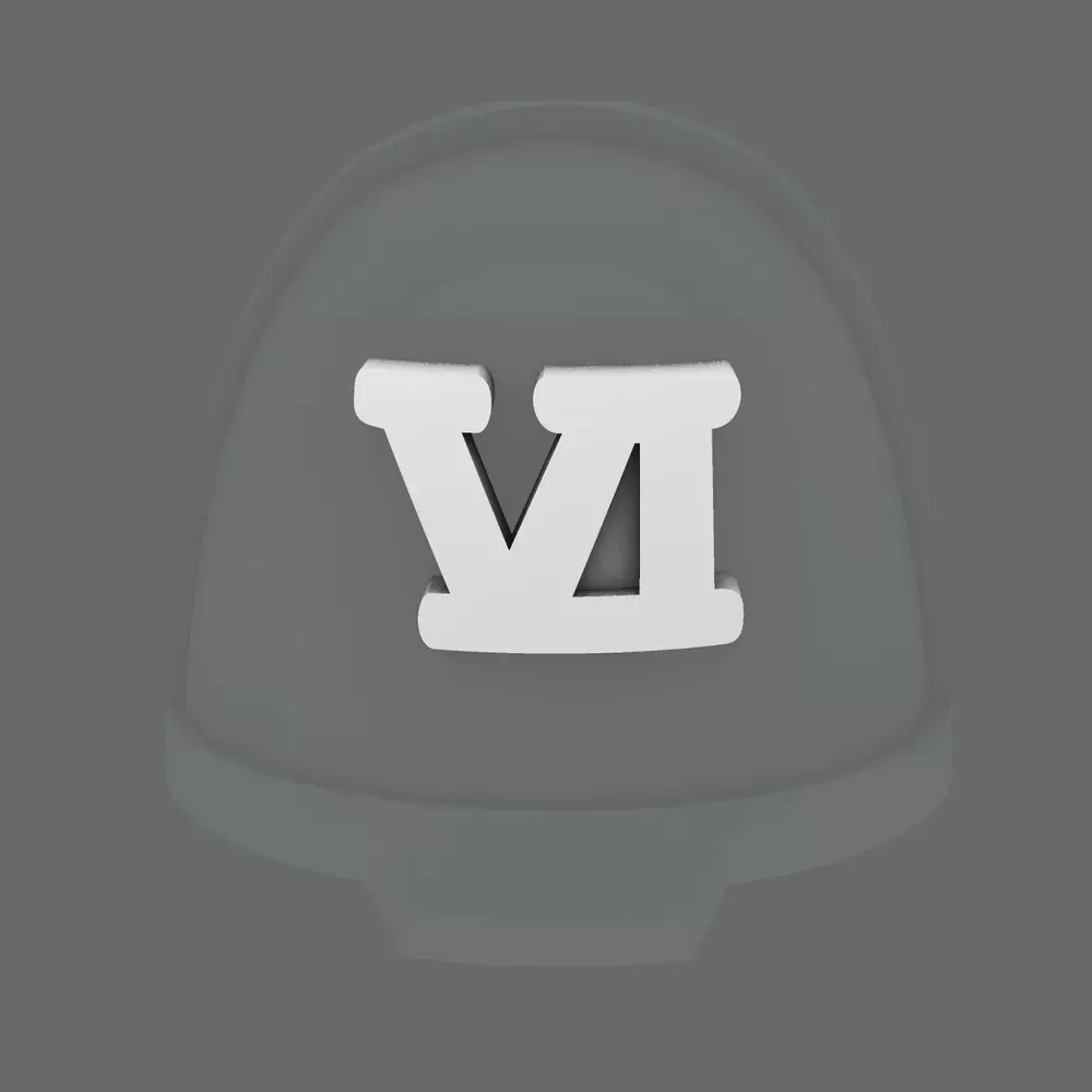 Space Knights V10B Standard Roman Numeral 06 Shoulder Symbols 3D print model