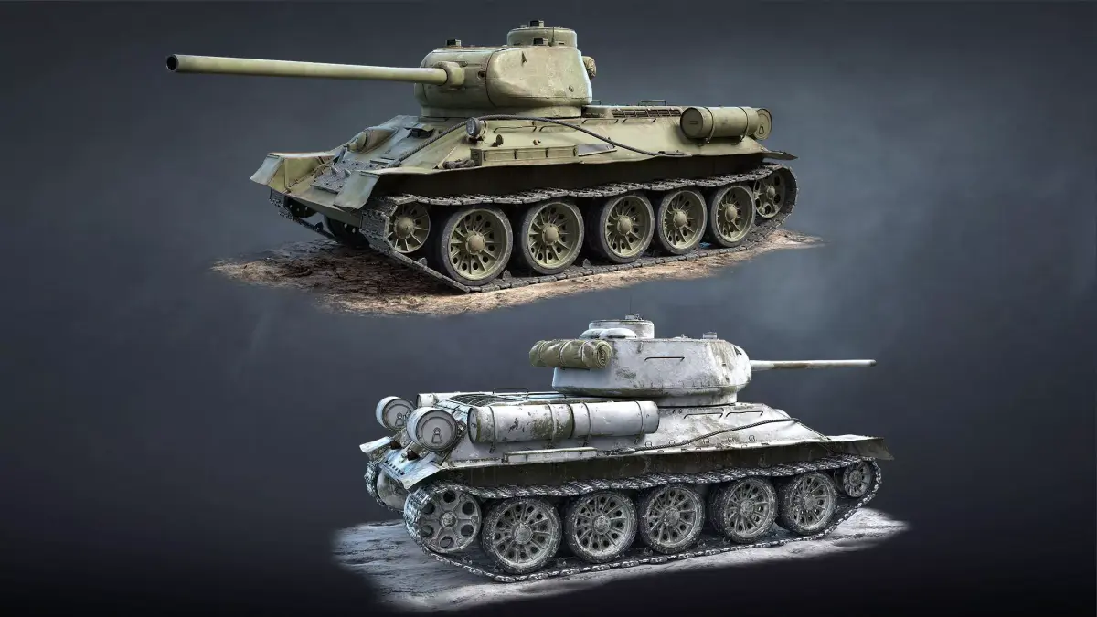 T-34-85 Game Ready world war ii tank Low-poly 3D model