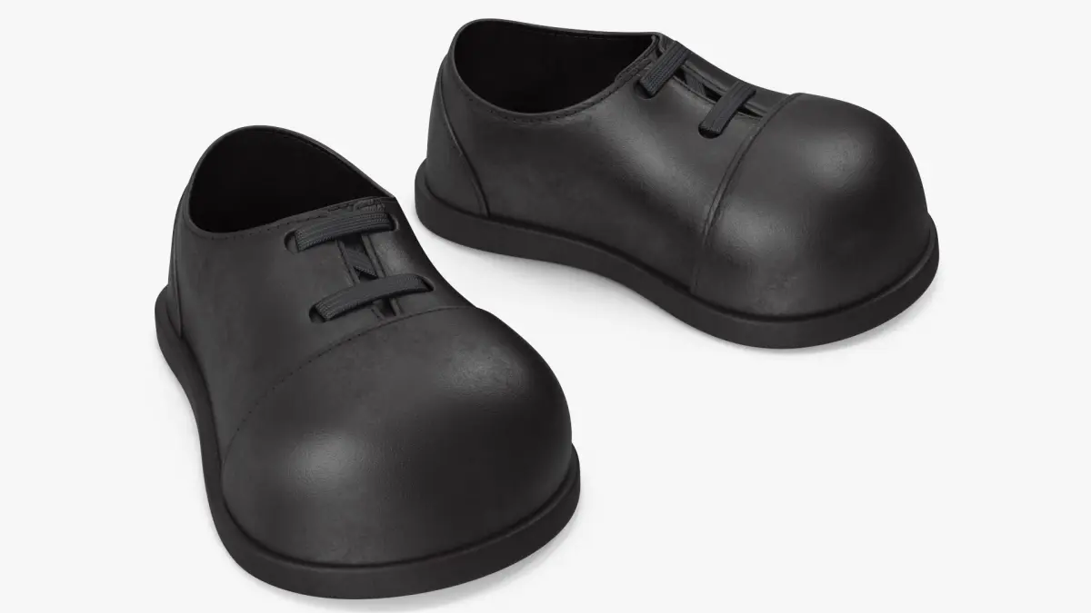 Cartoon Leather Shoes Black 3D model