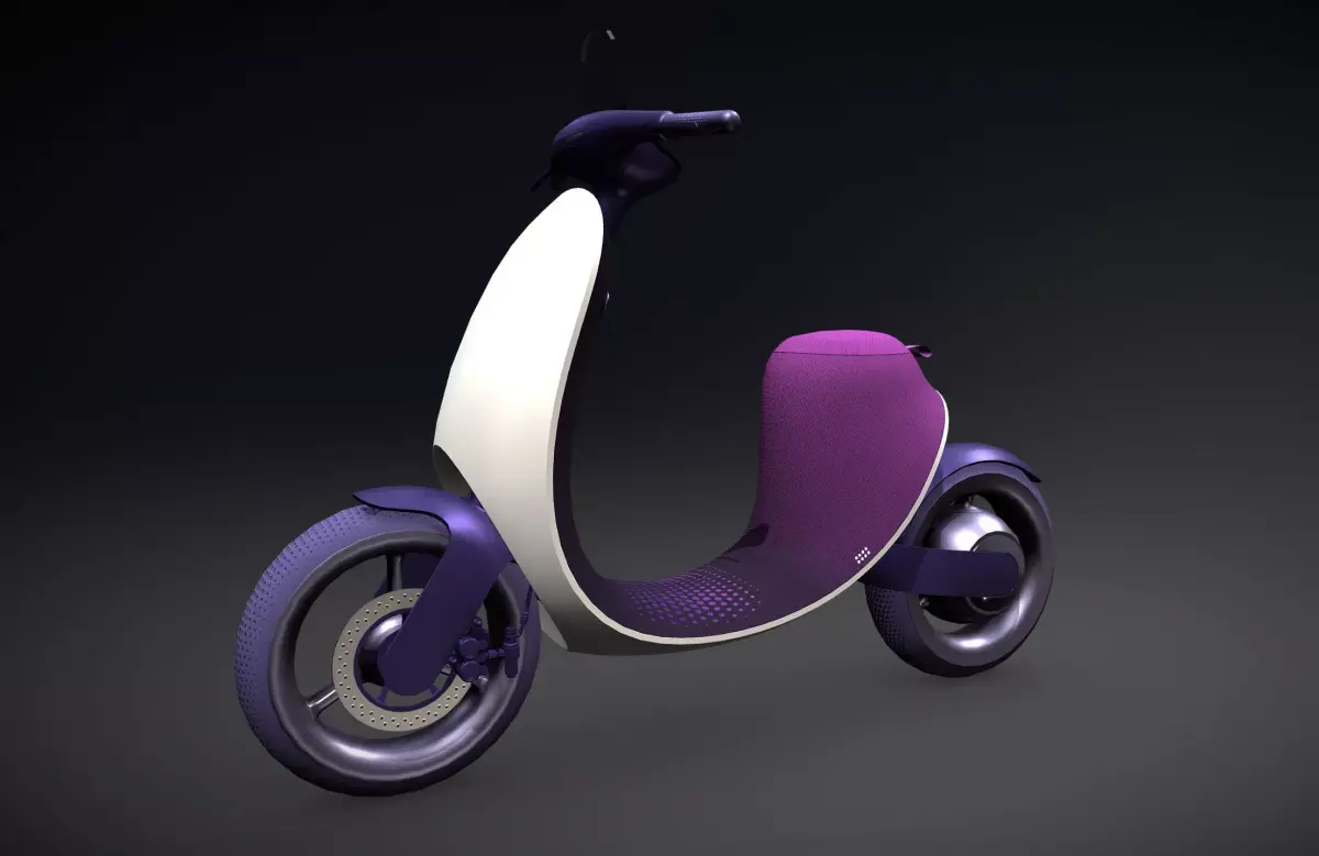 Scooter Low-poly 3D model 2