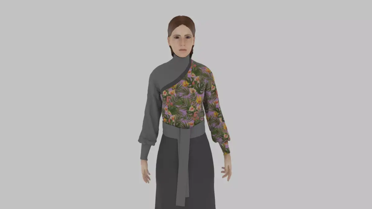 woman in asian clothes Low-poly 3D model order