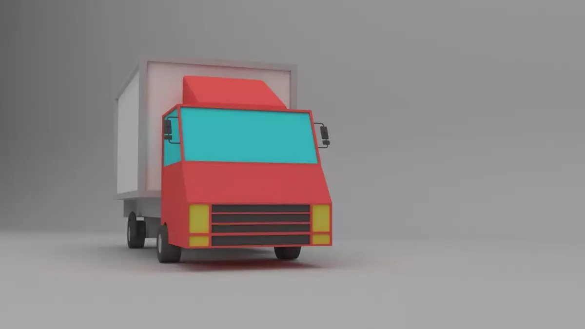 lowpoly truck Low-poly 3D model