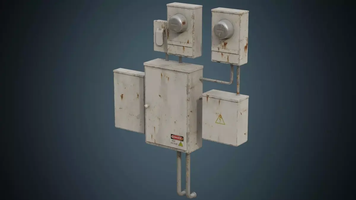 Utility Box 2B Low-poly 3D model