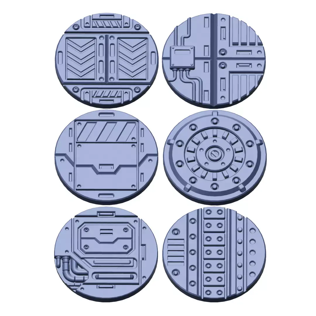 Sci-Fi Grated Floor Base Toppers 32mm Round Bases 3D print model purchase