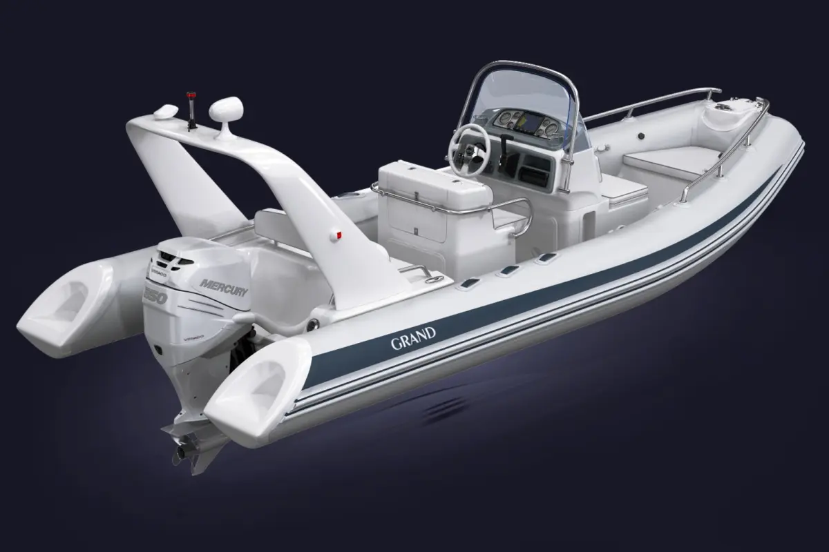 Inflatable Boat Grand Silver Line Cruiser S650GL and Mercury Verado 350 3D model