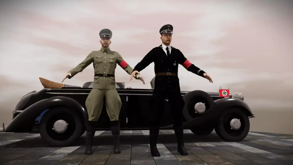 SS officers uniform pack made with marvelous designer 3D model