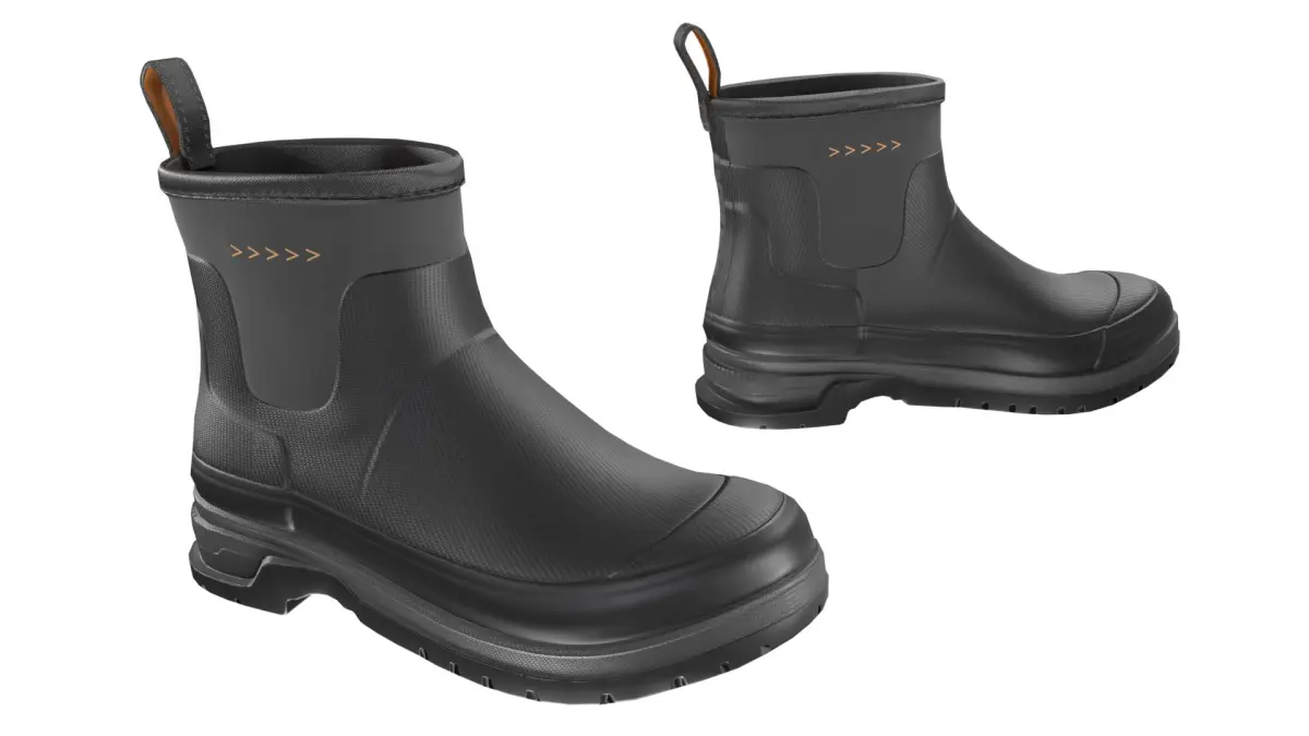 Black Short Rubber Boots 3D model