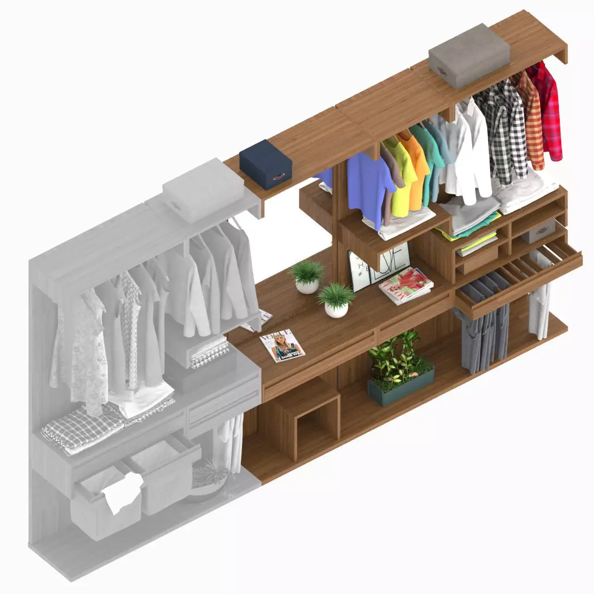 Wardrobe three part 2 3D model