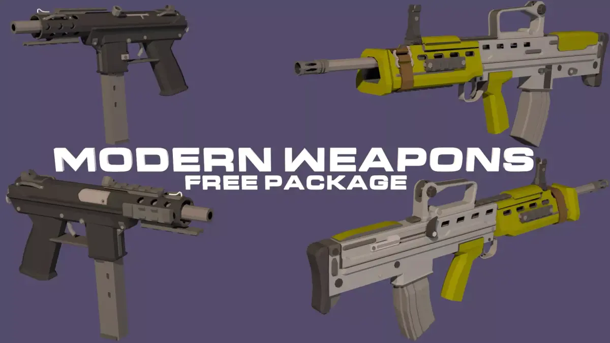 Low Poly Modern Weapon Package Free Sample Free low-poly 3D model