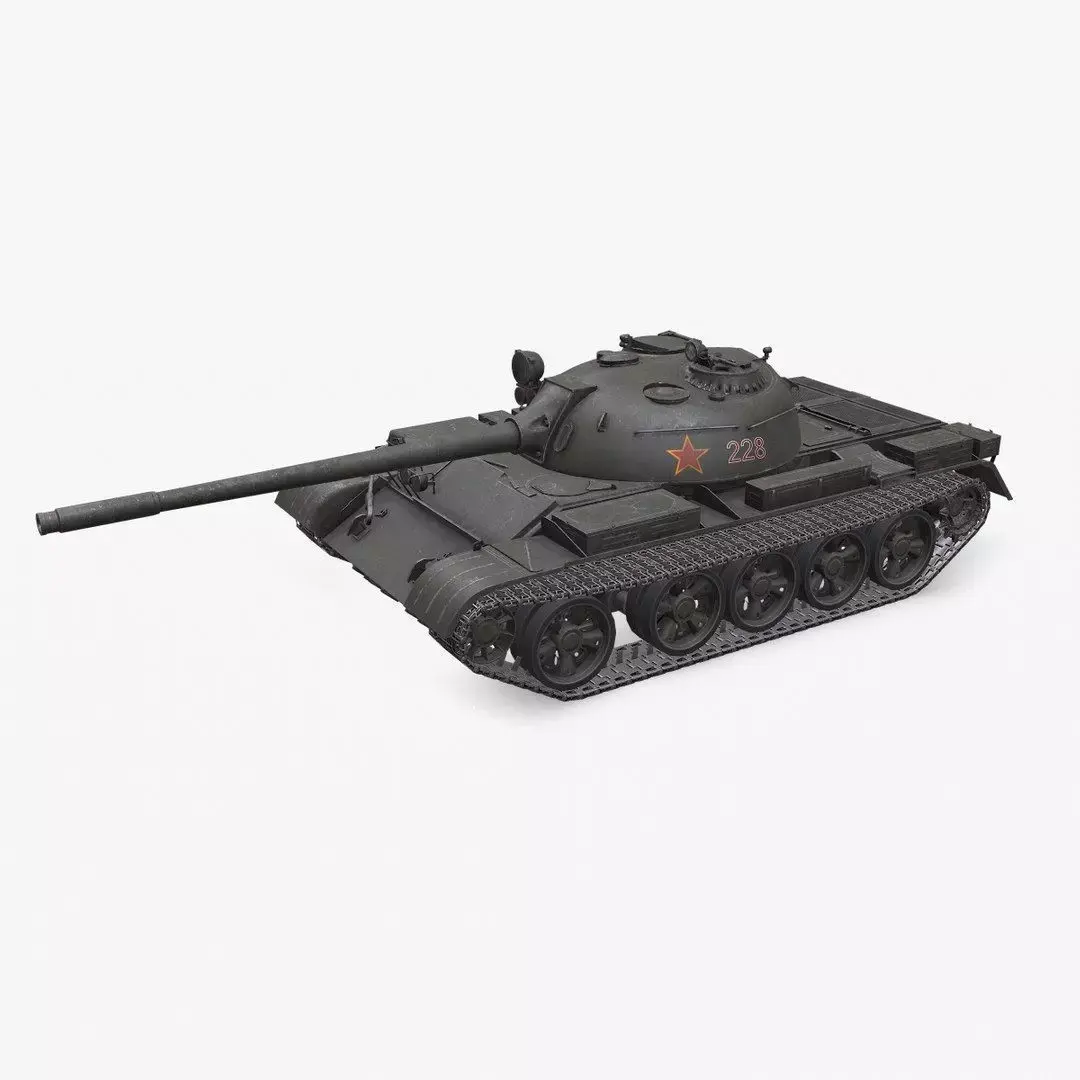 T-54 T-55 Soviet Main Battle Tank Low-poly PBR Low-poly 3D model