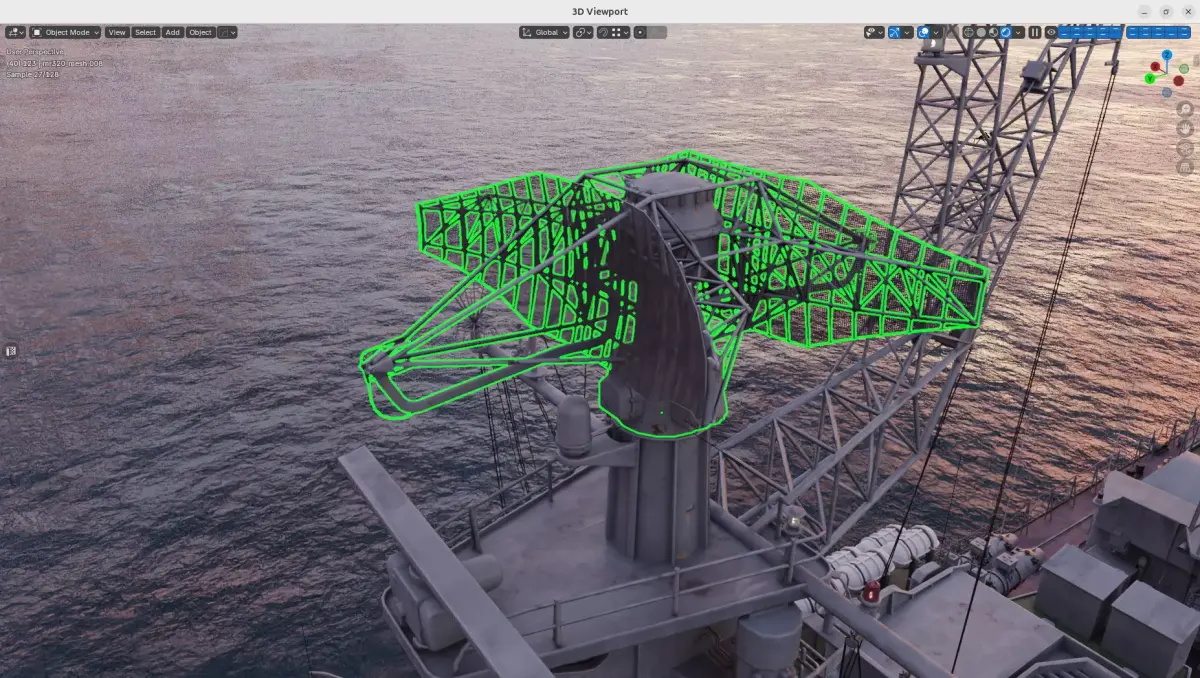 MR-320 Radar Low-poly 3D model