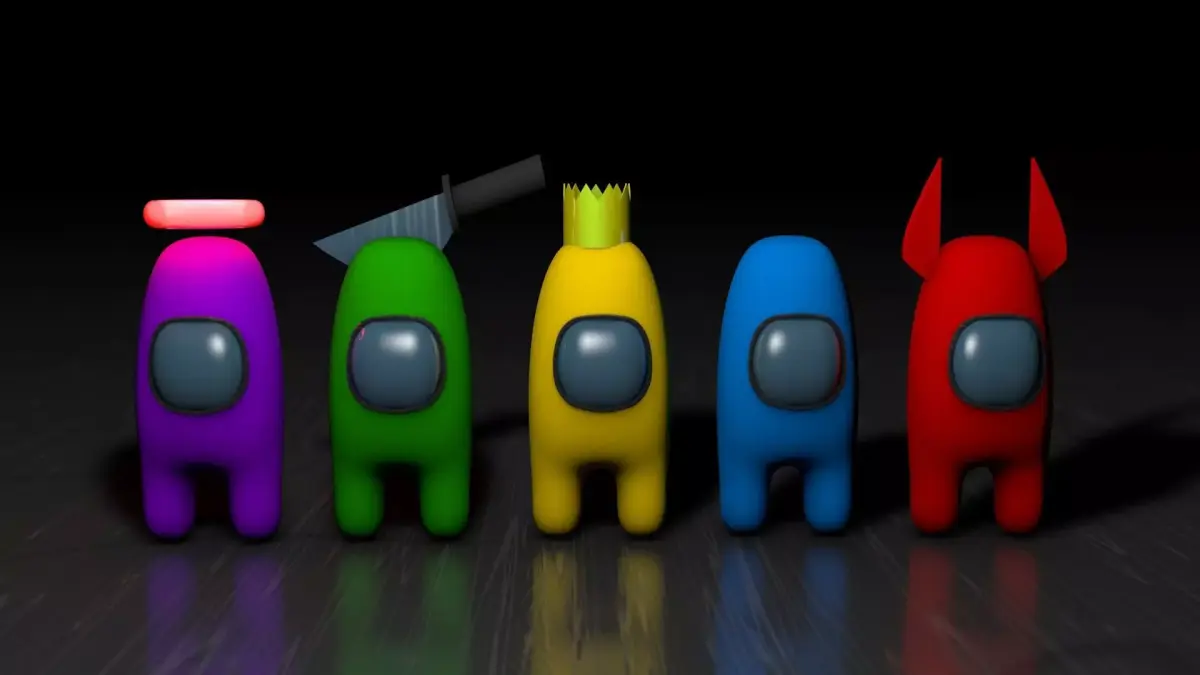 Among Us 3D Pack - 5 Characters Low-poly 3D model