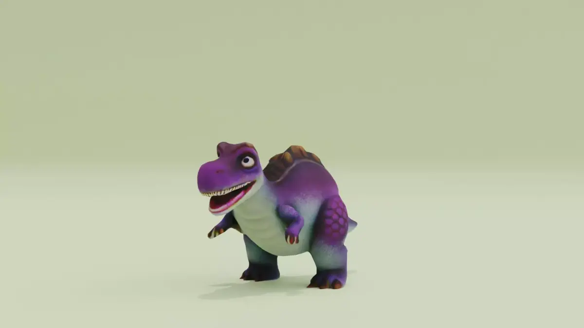 Cute Tyrannosaur Dinosaur Chibi style Low-poly 3D model