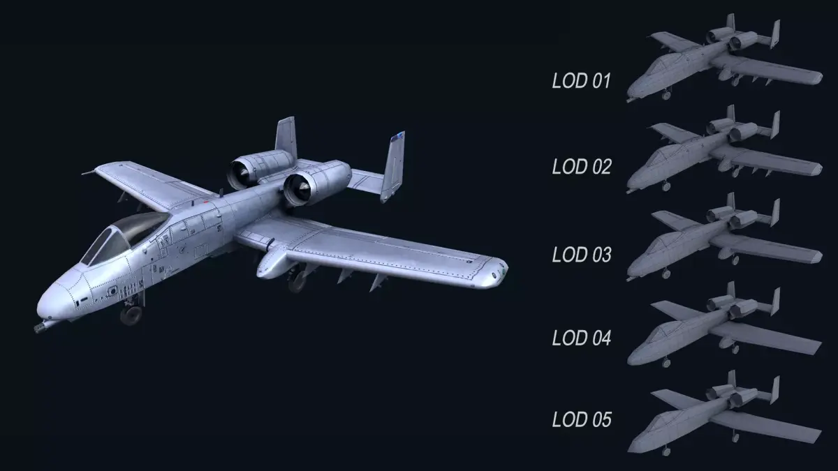Asset - Army - A10 Thunderbolt 3D MODEL REALISTIC Low-poly 3D model