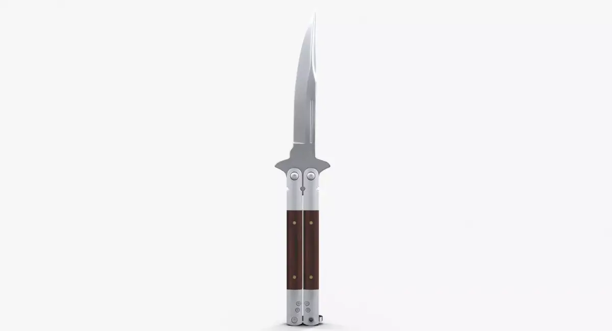 Balisong Butterfly Knife Low-poly 3D model