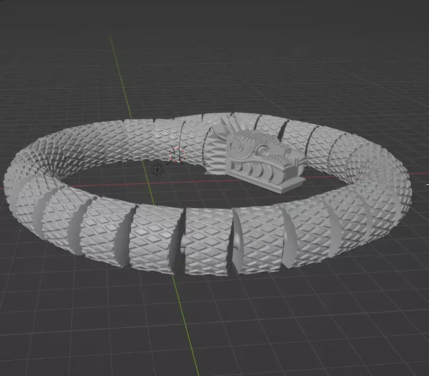 Quetzalcoatl articulated mexican snake 3D model