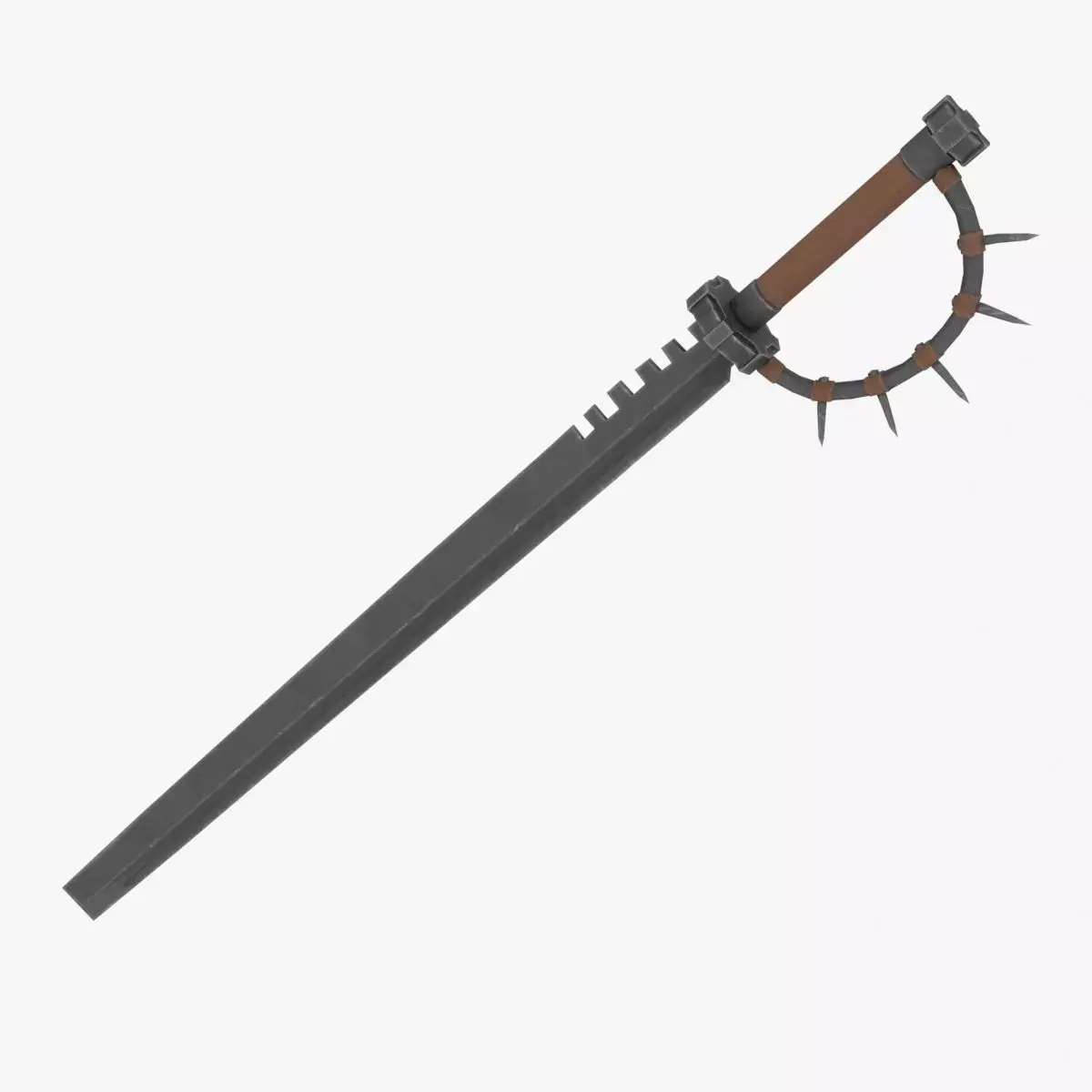 Sword with a spiked handle Low-poly 3D model