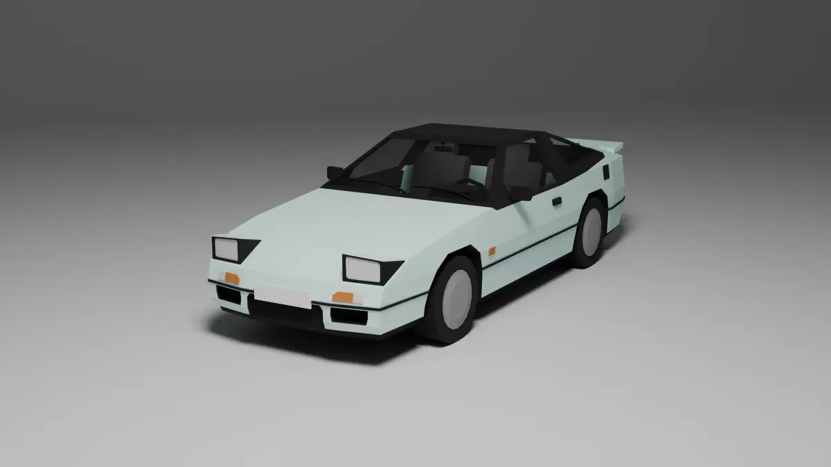 Low Poly 1990s Sport Coupe 3D Model Free Download Car05 Free low-poly 3D model