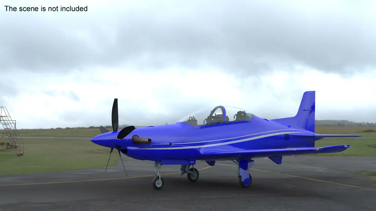 Training Aircraft Blue 3D model purchase