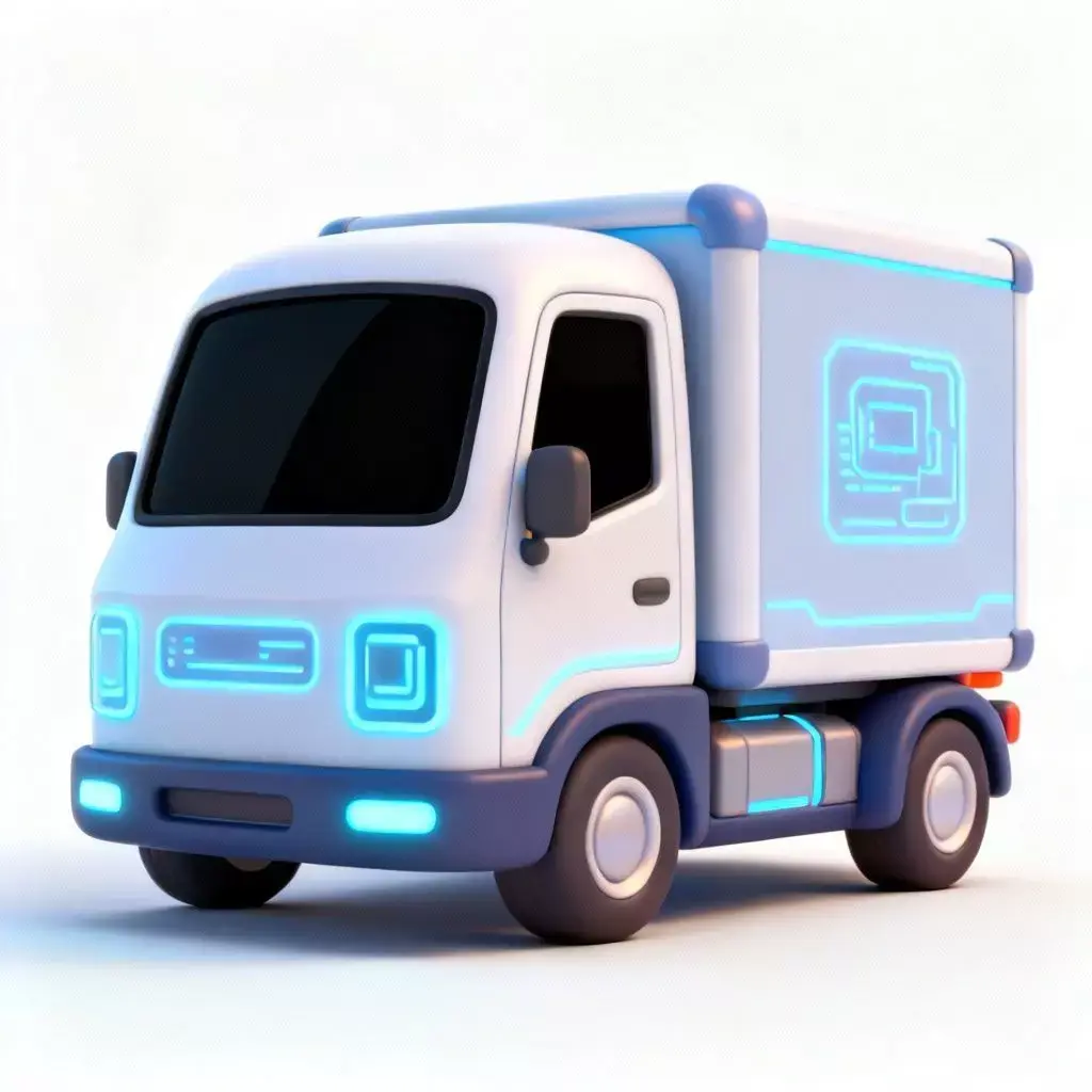 Futuristic Stylized Delivery Truck 3D Model Low-poly 3D model