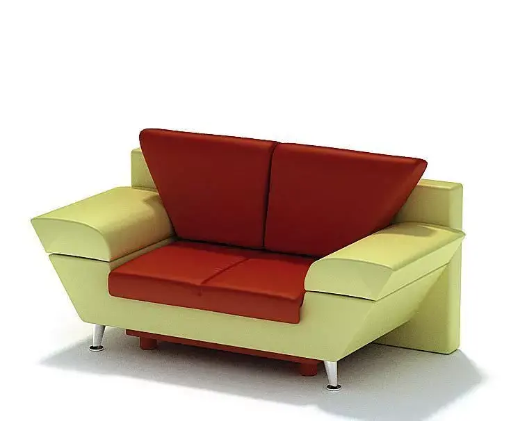 Modern Modular Lime And Red Office Commercial Chair 3D model
