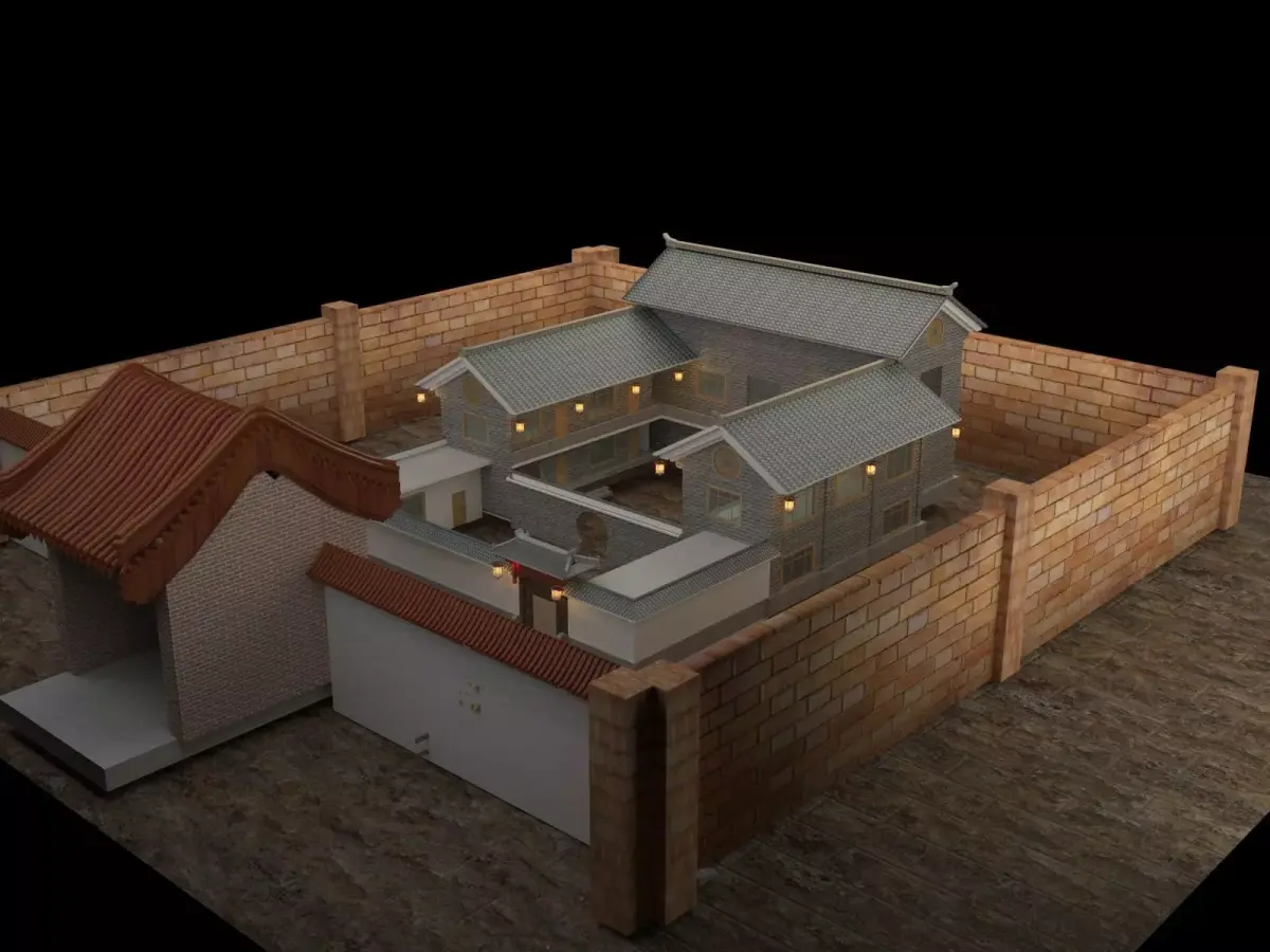 Chinese ancient courtyard  house 3D model order