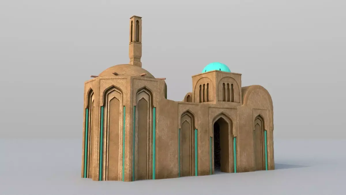 3 Level LOD ancient Eastern Building Low-poly 3D model