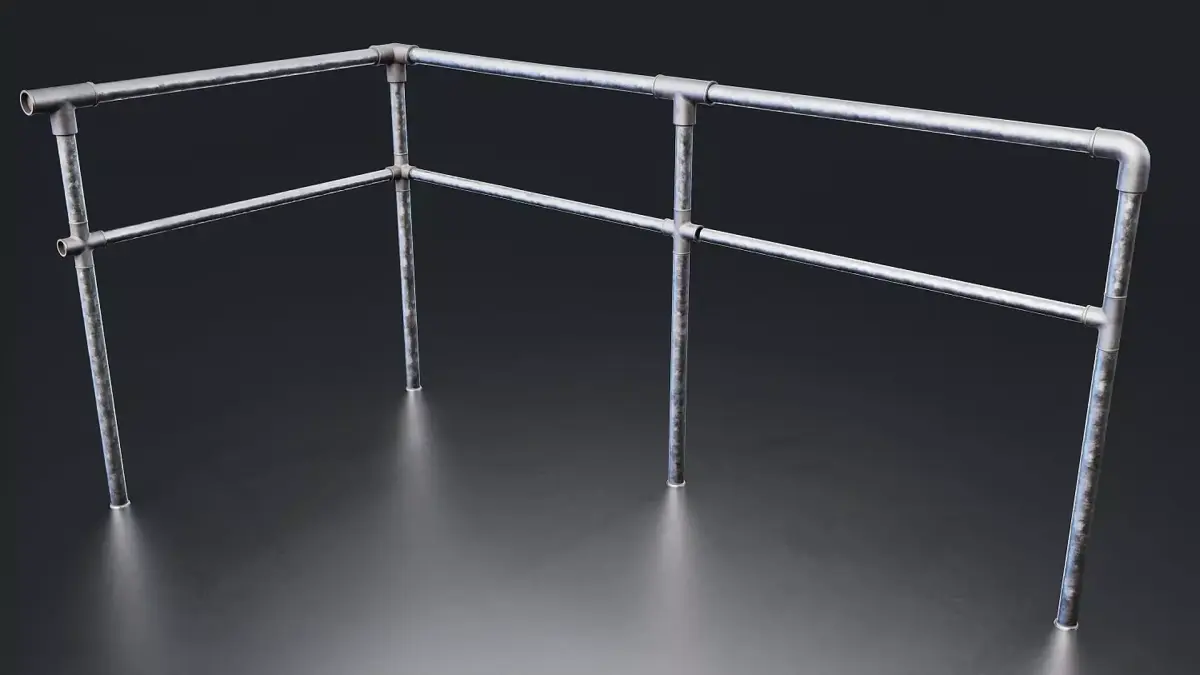 Metal Pipe Railing Low-poly 3D model