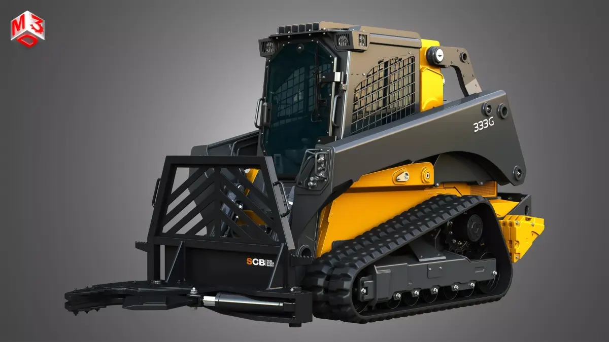 333G Compact Track Loader with Forestry Package - Tree Shear 3D model
