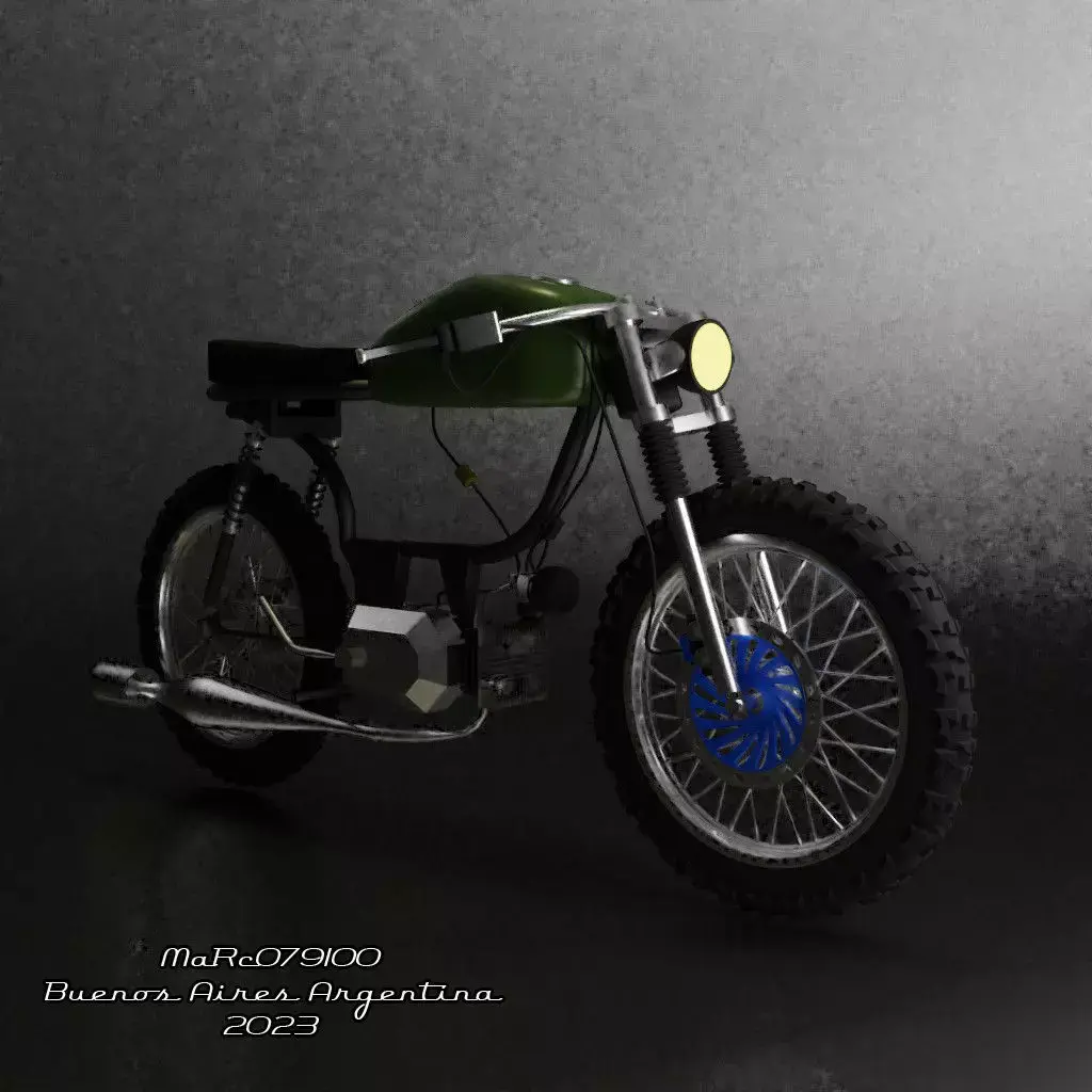 Cafe Racer moped 50cc 2Strokes 3D model