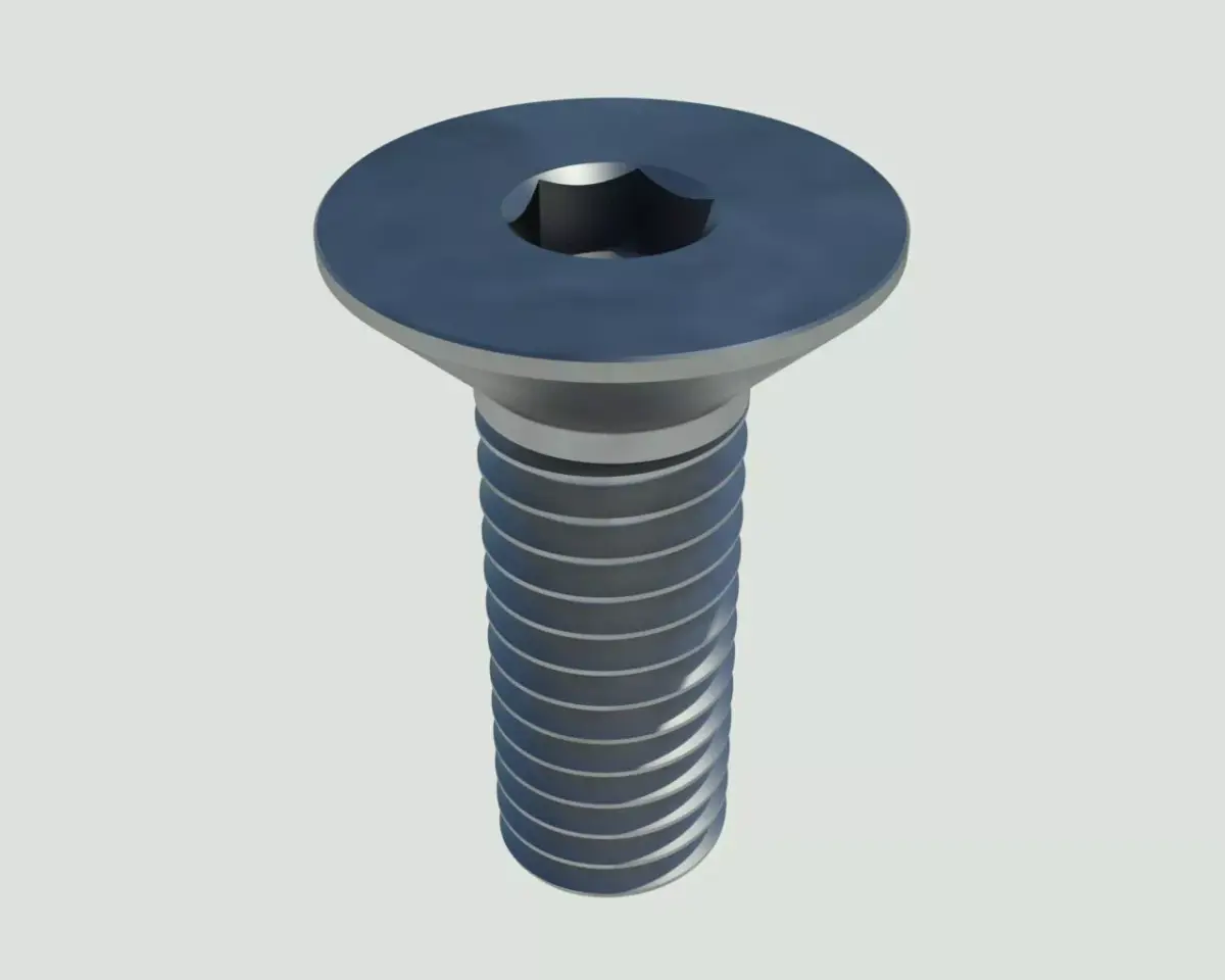 Full thread screw M4 L10 ISO 10642-2020 3D model