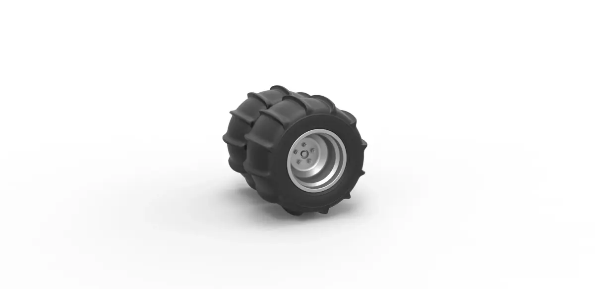 Double Rear wheel for Dune Buggy Scale 1 to 25 3D print model
