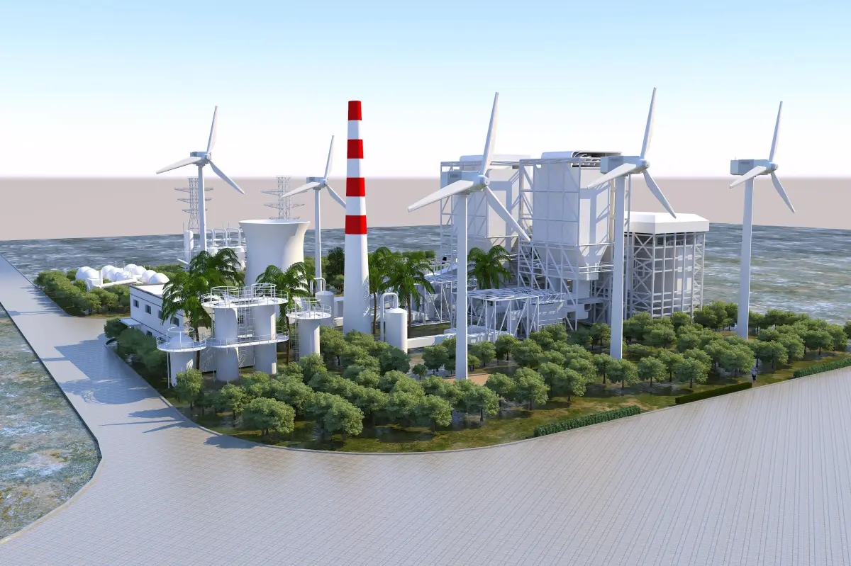 Wind power station - inside the power plant 3D model