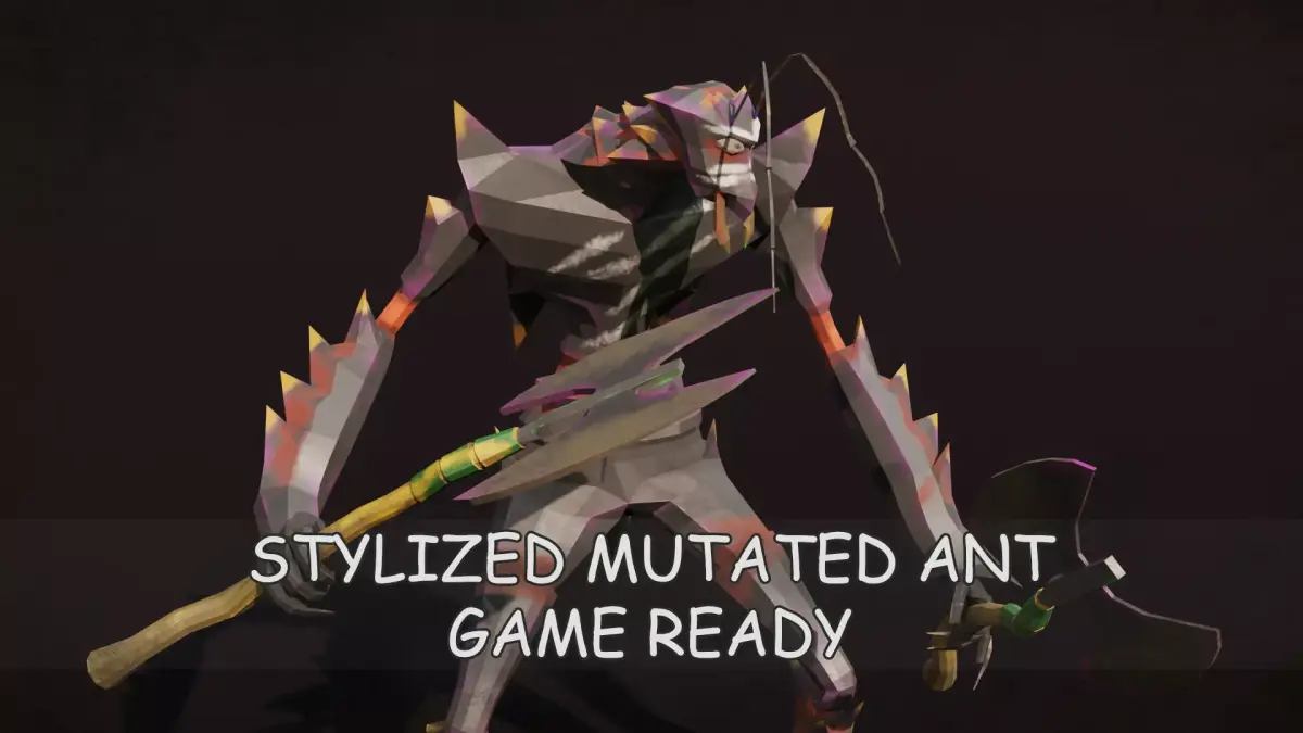 Low Poly Stylized Monster - Mutated Ant 2 Low-poly 3D model