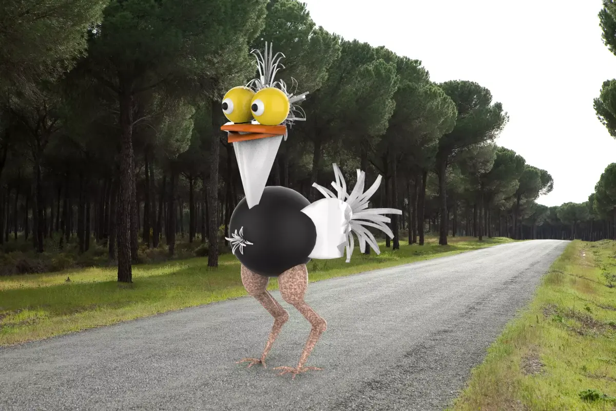 Ostrich Fantasy 3D Character model design  3D model