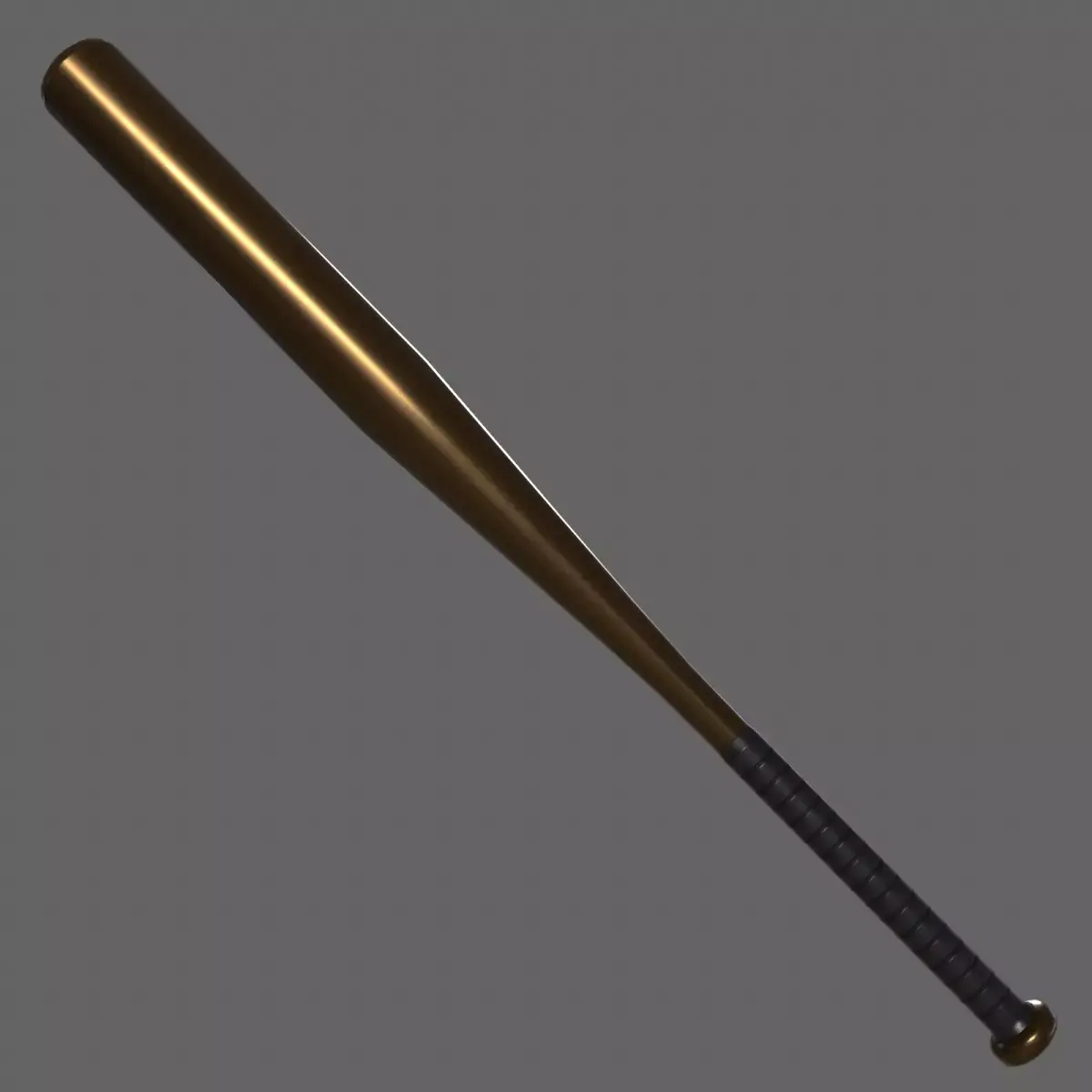 PBR Baseball Bat Brown Low-poly 3D model